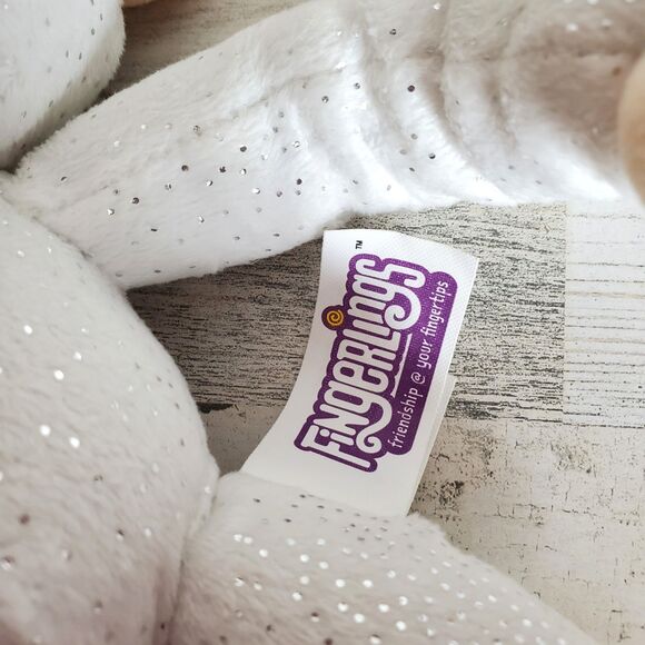 Fingerlings Plush Monkey White w/ Silver Glitter Poseable Limbs 9" Stuffed Toy - Picture 7 of 8